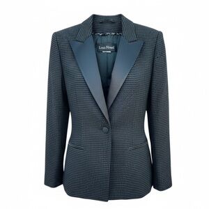 Louis Feraud Black Tuxedo Style Textured Blazer Jacket 12